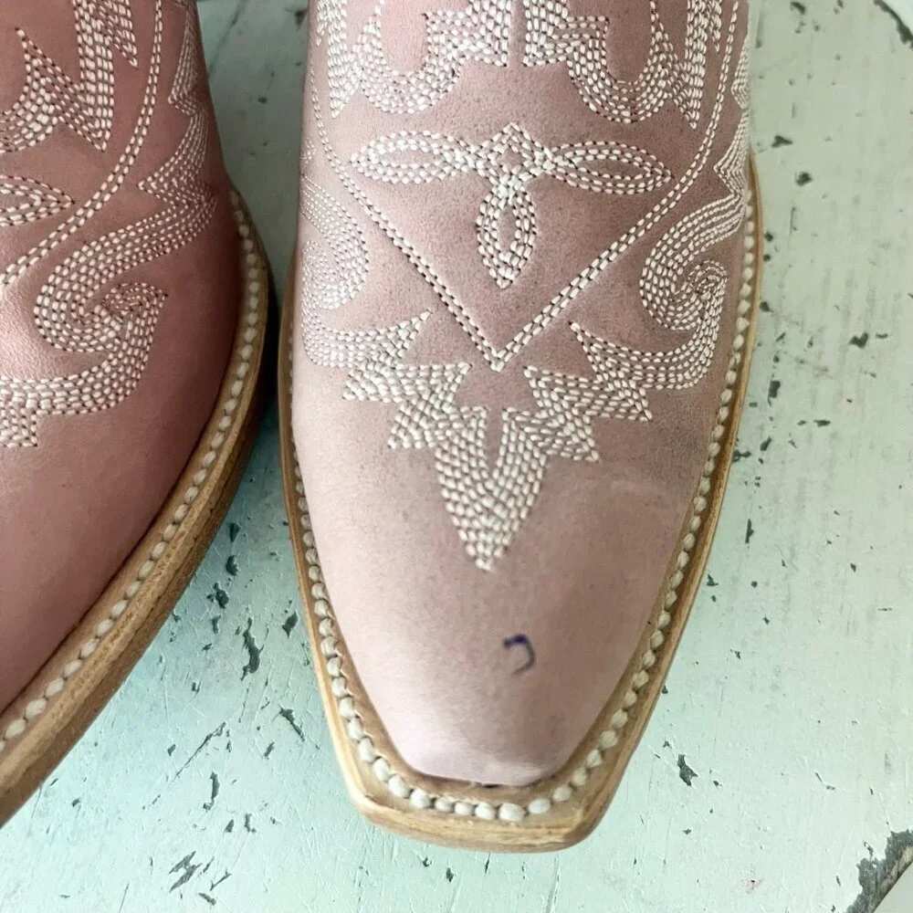 Lane LEXINGTON Over the Knee Pink Cowboy Boots Western Cowgirl Snip Toe Tall 6.5